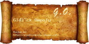 Glück Ompoly névjegykártya